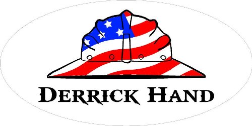 3 - Derrick Hand Hard Hat / Helmet Stickers 1 1/2 x 3 H269 Bumper Stickers Sticker Pirate HH277