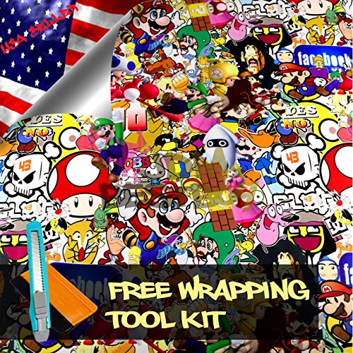Free Tool Kit MAO JDM Bomber Anime Graffiti Cartoon Car Auto Laptop Vinyl Wrap Sticker Decal Film Sheet - 24X60 Vinyl Wraps JDMBESTBOY SBMARIO-24