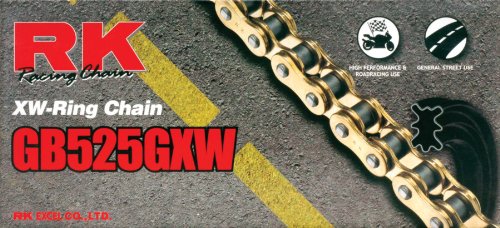 RK Racing Chain GB525GXW-94 Gold 94-Links XW-Ring Chain with Connecting Link Chains RK Racing Chain GB525GXW-94