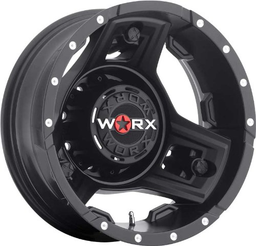 WORX - type 801 triad dually - 17 Inch Rim x 6.5 - (8x6.5) Offset (-140) Wheel Finish - all satin black with milled dimples & satin clear coat Car Worx 801-7681RSB