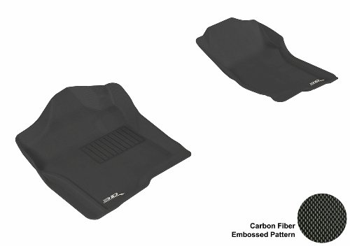3D MAXpider U-ACE L1CH01811509 CHEVROLET SILVERADO 1500 EXTENDED/CREW CAB/ SUBURBAN/ TAHOE/ GMC SIERRA 1500/ YUKON XL/ YUKON 2007-2012 KAGU BLACK FLOOR MATS FRONT ROW W/O CENTER AISLE Custom Fit U-Ace L1CH01811509