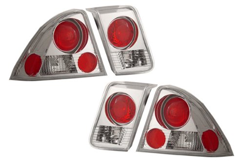 Honda Civic Chrome Tail Lights - Fits: DX,EX,GX,LX Sedan 4-Door Tail Lights LimeLite Performance lw-b-7590