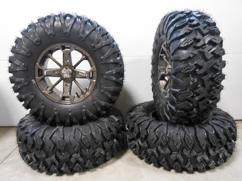 MSA Bronze Elixir 14 ATV Wheels 30 EFX MotoClaw Tires Sportsman XP 550 850 Tire Repair Tools KJ Motorsports MSAM17B14X7+30MC4