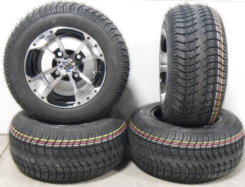 ITP SS112 Black Golf Wheels 10 205x50-10 Tires EZ-GO/Club Car (4) Golf Cart KJ Motorsports ITSS112B+2055010