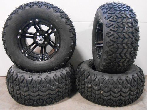 ITP SS212 Black Golf Wheels 12 23x10-12 All Trail Tires EZ-GO/Club Car (4) Golf Cart KJ Motorsports ITSS212B+231012