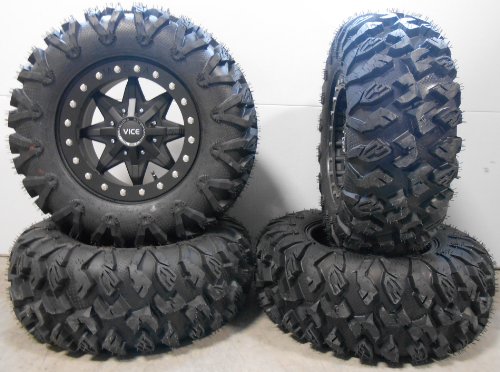 MSA Black Vice 14 ATV Wheels 27 EFX MotoClaw Tires Sportsman RZR Ranger ATV & UTV KJ Motorsports MSAM16FB14X7+27MC5