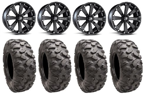 MSA Black Kore 14 ATV Wheels 32 Roctane Tires Arctic Cat Wild Cat Wheels & Tires KJ Motorsports MSAM20BK14X7+32RTXD6