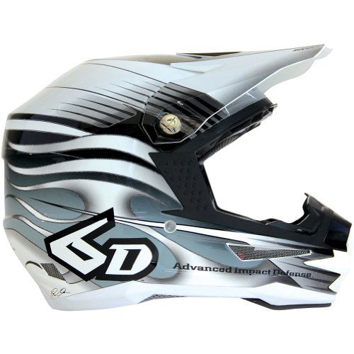 6D Crusader Graphic Men's ATR-1 F8 MotoX Motorcycle Helmet - White/Black Gloss / Medium Helmets 6D