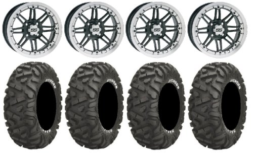 ITP SS216 14 Wheels Machined 28 BigHorn Tires Polaris RZR 1000 XP / Ranger 900 XP ATV KJ Motorsports ITSS216M14x7+28BH7