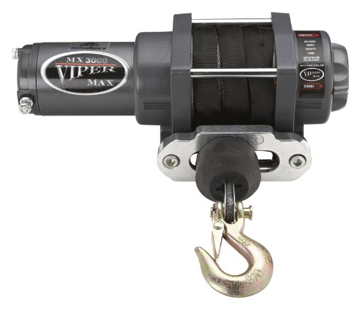 Viper Max 3000lb ATV Winch & Custom Mount for Yamaha Grizzly 550 & 700 Models with BLACK AmSteel®-Blue Synthetic Rope Winches Moto Alliance MX3000-BK50-MA11927