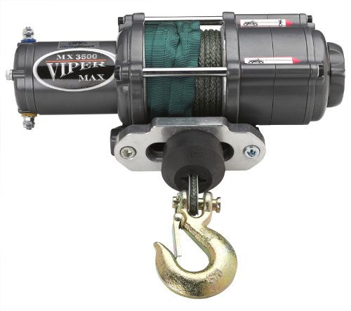 Viper Max 3500lb ATV Winch & Custom Mount for Yamaha Grizzly 660 Models with GREEN AmSteel®-Blue Synthetic Rope Winches Moto Alliance MX3500-GR50-MA11903