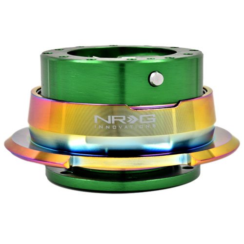 NRG Steering Wheel Quick Release Gen 2.5 (Green with Diamond Cut Neochrome Ring) (Part: SRK-280GN-MC) FREE Standard Shipping Steering Accessories Quick Release TO-A-NRG-QR-SRK280GN-MC