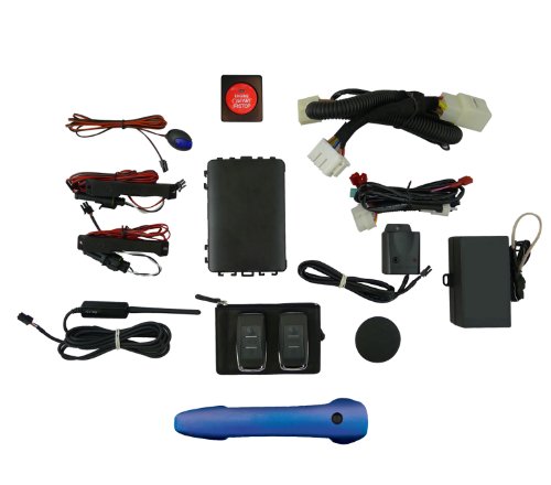 EasyGO AM-MSTG-J4 Smart Key Remote Start and Alarm System with Deep Impact Blue Driver's Door Handle for Ford Mustang Remote Starters EasyGO AM-MSTG-J4