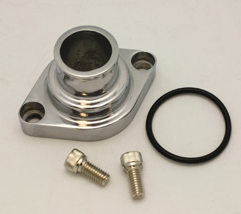 ALUMINUM CHEVY SB BB STRAIGHT WATER NECK POLISHED Thermostat Water Outlets RPC SS6002