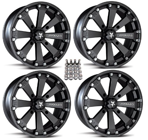 MSA M20 Kore ATV Wheels/Rims Black 14 Arctic Cat TBX TRV MudPro Wildcat (4) ATV KJ Motorsports MSAM20BK14X7-6FS