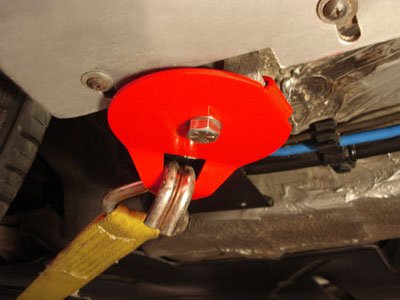 Rennline All 996/997/Cayman/Boxster Tie Down/Jack Plate (set of 2) Front Red Custom Fit Rennline E32Red