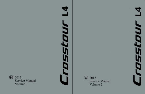 2012 Honda Crosstour (4 Cyl Only) Shop Service Repair Manual Book Engine OEM Software Honda 11261R