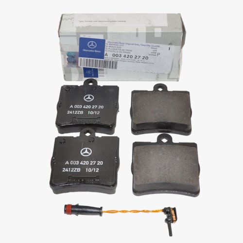 Brake Pads Mercedes-Benz 003 420 27 20 , 002 420 71 20 , 003420 2720 , 002420 7120 => Mercedes-Benz Rear Brake Pads, Pad Set Genuine Original + Sensor 003420 2720 => 2002 C230 / 2003 2004 2005 2006 2007 w/o Sport Package C230 / 2001 2002 Sedan C240 / 2003 2004 2005 Base; Sedan C240 / 2006 2007 2008 SLK 280 / 2009 2010 2011 w/o Sport Package SLK300