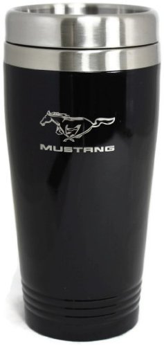 Mustang Travel Mug Travel Coffee Mug Cup Stainless Steel Tea Mug Thermo - Black Cup Holders MUS.BLACK