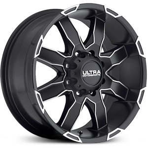 Ultra Phantom 17 Black Machined Wheel / Rim 6x5.5 with a 1mm Offset and a 106 Hub Bore. Partnumber 225-7883U+01 Car Ultra 225-7883U+01