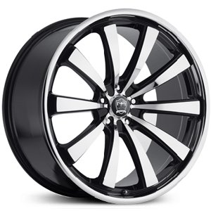 Motiv Majestic 22 Chrome Black Wheel / Rim 5x4.5 & 5x120 with a 42mm Offset and a 74.1 Hub Bore. Partnumber 407CB-2215742 Car Motiv 407CB-2215742