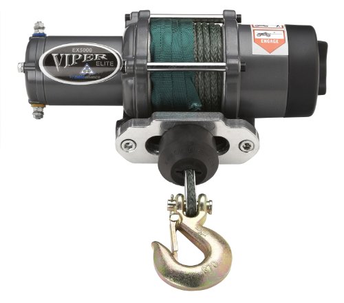 Viper Elite 5000lb UTV Winch & Custom Mount for Polaris Ranger Models (please see fitment) with GREEN AmSteel®-Blue Synthetic Rope Winches Moto Alliance EX5000-GR40-MA11900