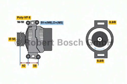 Bosch 0124615033 New Alternator Alternators Bosch 0124615033