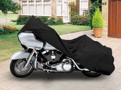 SUPERIOR TRAVEL DUST MOTORCYCLE CRUISER COVER COVERS : FITS UP TO LENGTH 107 - ALL CRUISER BIKES, CUSTOM BIKES, METRIC AND LARGE TOURING BIKES - HARLEY DAVIDSON, YAMAHA, HONDA, SUZUKI, KAWASAKI, DUCATI, BMW, APRILIA, TRIUMPH, BUELL, MOTORCYCLE COVERS Vehicle Covers KapscoMoto MC-BLA-XXL