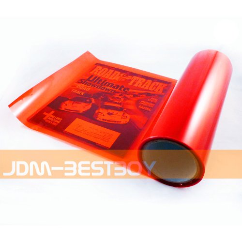 12 x 48 Glossy Red Tint Headlight Fog Lights Taillight Smoke Viny Film Exterior Accessories JDMBESTBOY RED-TINT