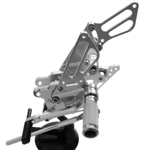 Silver CNC Billet Rear Sets Rearsets Foot Pedals fit for Kawasaki ZX-10R 2008 2009 2010 Rearsets E-TOP etop-MTpets-K011