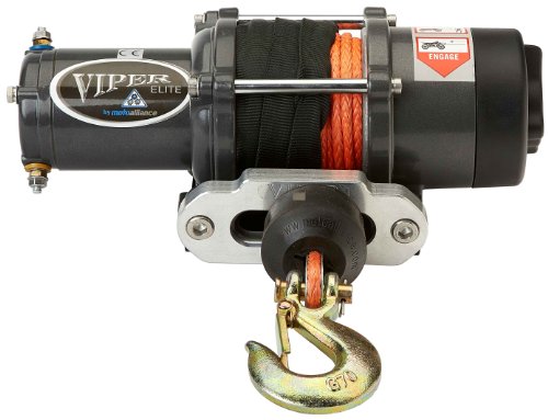 Viper Elite 5000lb ATV Winch & Custom Mount for Polaris Ranger Mid Size with ORANGE AmSteel®-Blue synthetic rope Winches Moto Alliance EX5000-OR40-MA11901