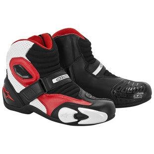 Alpinestars S-MX 1 Boots , Primary Color: Red, Size: 9, Distinct Name: Black/White/Red, Gender: Mens/Unisex 2224012-132-43 Boots Alpinestars 222401213243