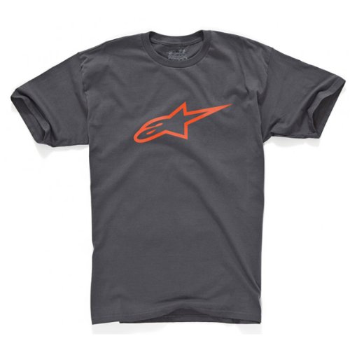 Alpinestars Ageless T-Shirt , Gender: Mens/Unisex, Distinct Name: Charcoal/Orange, Primary Color: Gray, Size: Sm 1032720301844S Decals Alpinestars 1032720301844S