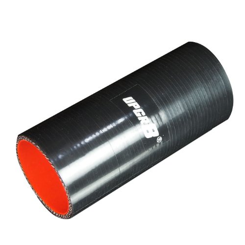 Upgr8 U8906-57-04 Universal 4-Ply 2.25'' High Performance Black Straight Coupler Silicone Hose 152mm Length Vacuum UPGR8 U8906-57-04