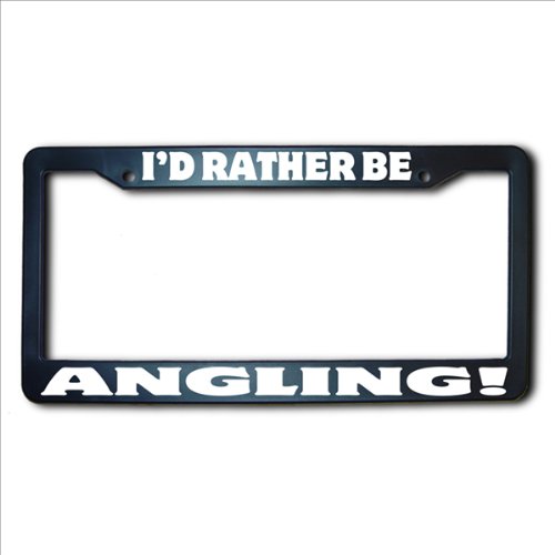 ANGLING I'd Rather Be License Plate Frame USA Frames James E. Reid Design IRBAS007