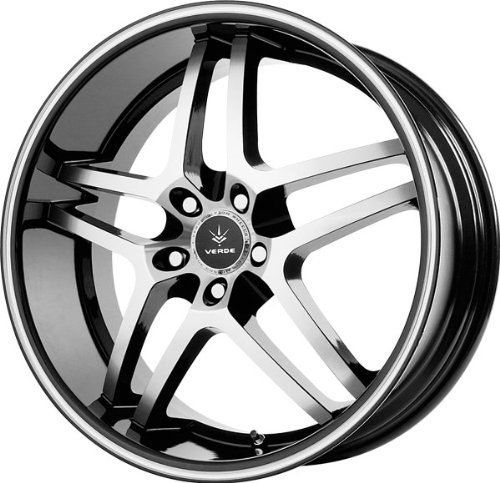 Verde Custom Wheels Inertia Gloss Black Wheel with Machined Spoke and Lip (20x9/5x112mm) Car Verde Custom Wheels V89-294425B
