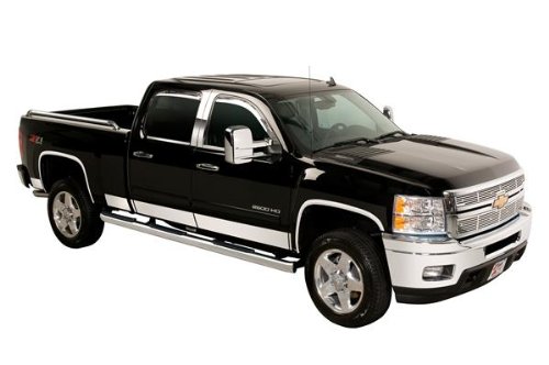 1999-2010 Ford Super Duty Crew Cab 8 ft Long Box - 6.25 Wide - 12 pcs Stainl... Rocker Panels Upgrade Your Auto 999Trims3509