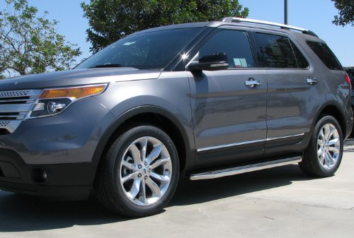 Premium Custom Fit 2011-2014 Ford Explorer 72 Side Step Running Boards Nerf Bars (2pc with Mounting Bracket Kit) Body MaxMate WBRF60038