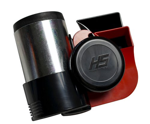 RED Chrome Silver Black Extremely Loud Blast Euroblast 12V Volt Twin Air Horn for Motorcycle Car SUV Truck Universal (Made in Italy) 139db + Electrical HS 100-ERP22.005