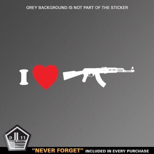 I Love my AK-47 - Sticker - Decal - Die Cut Decals RAYD Workshop A300-WHT-1