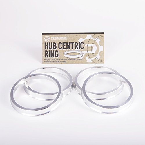 Hubcentric Rings (Pack of 4) - 64.1mm ID to 73.1mm OD - Silver Aluminum Hubrings - Only Fits 64.1mm Vehicle Hub & 73.1mm Wheel Centerbore - for many Honda Acura Hub Centric Rings Precision European Motorwerks AL-HR-73.1>64.1