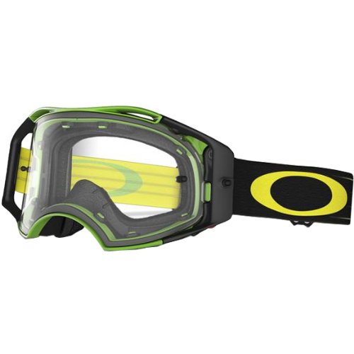 Oakley Airbrake MX Retro Speed Adult Dirt MX/Off-Road/Dirt Bike Motorcycle Goggles Eyewear - Green/Yellow/Clear / One Size Fits All Goggles Oakley 57-984-FBA
