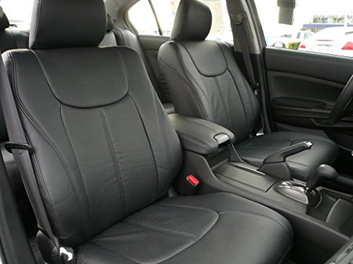 2009 Honda Accord Sedan LX-P/EX Clazzio Leather Seat Covers - Black - Full Set - Front and Rear Row Accessories Clazzio 3006