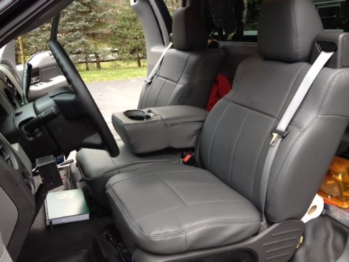 2012 Ford F150 Regular Cab Clazzio Leather Seat Covers - Gray - Front Row Accessories Clazzio 7201