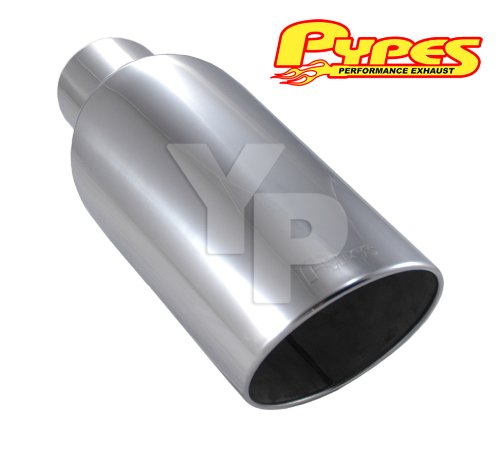 Diesel Truck 5 In 10 Out 18 Long Polished Stainless Steel Exhaust Tip; Clamp-On Install for Any Truck with a 5 Pipe Exhaust & Emissions Pypes Performance Exhaust EVT-510