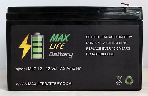 ML7-12 - 12V 7.2AH VERIZON FIOS REPLACEMENT BATTERY Batteries & Battery Chargers Max Life Battery ML7-12ALT39
