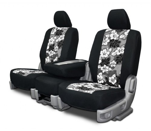 Custom Fit Seat Covers For Jeep Wrangler Low Back Seats Gray Neo-Hawaiian Fabric Accessories Seat Covers Unlimited S1993TMNeopreneHawaiianGray