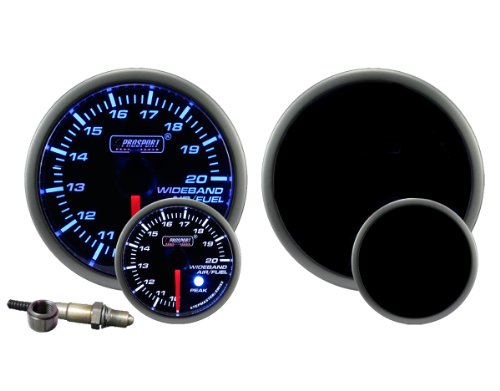 Wideband Air Fuel Ratio Gauge Premium Blue White 52mm (2 1/16) Gauge Sets Prosport Gauges 216SMWBAFR_WO-SF