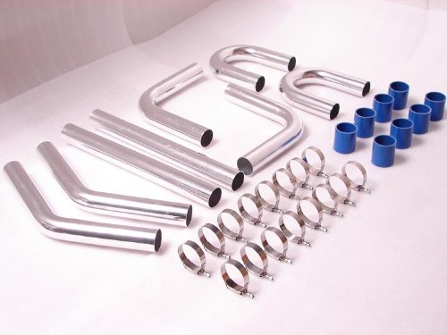 Universal Aluminum Intercooler Pipe Kit 3.00 Blue Categories Instyleparts ISP-IP-005blue