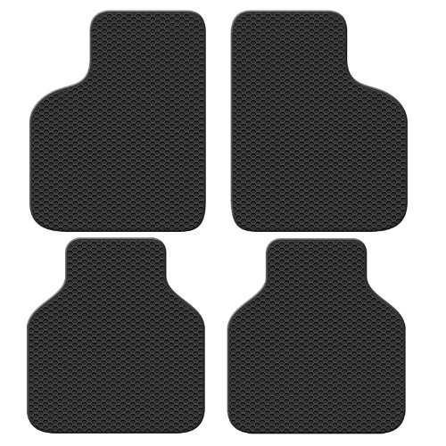 Ford Mustang 1968 to 1973 Convertible 4 piece Custom Fit Black All-Weather Floor Mat Set Custom Fit CarBeyondStore INT-RT-B4-FO-112